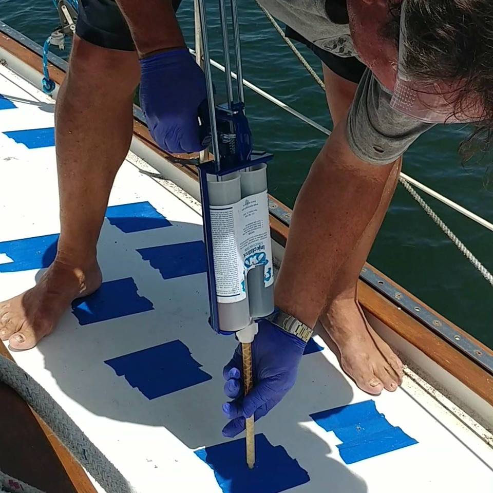 How to fix soft spot in boat floor - Injection